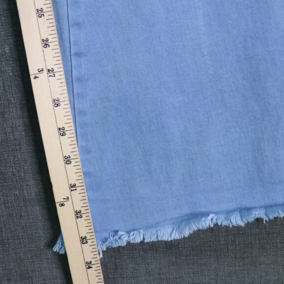 YMI GiGi Fit Flare Jeans Junior’s 13 / 31 Light Wash Wide Leg Raw Hem Retro Y2K - Picture 12 of 13